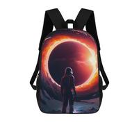 sinyumoney 3D Printed Astronaut in Front of Black Hole School Backpack With Big Pockets for Kids, Children's Backpacks Book Bags Kids School Bag 17inch