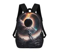 sinyumoney 3D Printed Astronaut in Space Tunnel School Bags Kids Backpacks Casual Fashion Backpacks Book Bags for Boys Elementary And Middle School Students 17inch