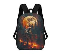 sinyumoney 3D Printed Astronaut Playing Guitar Children School Bookbags Fashion Rucksack Casual Travel Children's Backpacks Large Capacity Daypack for Boys Girls 17inch