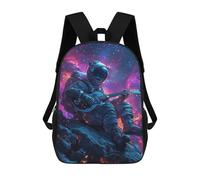 sinyumoney 3D Printed Astronaut Playing Guitar in Space School Bag Boys Girls Children's 17inch Backpack School Backpack Casual Fashion Backpack for in School Or Travel