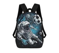 sinyumoney 3D Printed Astronaut Soccer Dream School Backpack With Big Pockets for Kids Children's Backpacks Boy Girl Book Bags Kids School Bag 17inch