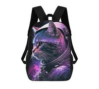 sinyumoney 3D Printed Astronaut Space Cat School Backpack With Big Pockets for Kids, Children's Backpacks Book Bags Kids School Bag 17inch
