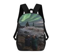 sinyumoney 3D Printed Aurora Borealis Photography School Backpack With Big Pockets for Kids Children's Backpacks Boy Girl Book Bags Kids School Bag 17inch