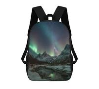 sinyumoney 3D Printed Aurora Borealis Reflections-17 Children School Backpack Fashion Rucksack Casual Travel 17inch Backpacks Large Capacity Daypack for Boys Girls