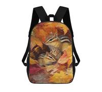 sinyumoney 3D Printed Autumn Chipmunk Family School Backpack for Kids Children's 17inch Backpacks Boy Girl Book Bags Kids School Bag