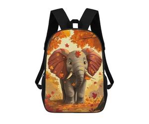 sinyumoney 3D Printed Autumn Elephant Children Backpacks Kids Cute School Backpack Outdoor Casual Daypack for Boys Middle School Students 17inch