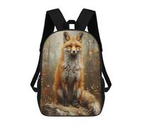 sinyumoney 3D Printed Autumn Fox Portrait-6 School Backpack With Big Pockets for Kids, Children's Backpacks Book Bags Kids School Bag 17inch