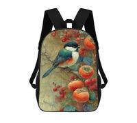 sinyumoney 3D Printed Autumn Persimmon Orchard with Bird School Backpack for Kids Children's 17inch Backpacks Boy Girl Book Bags Kids School Bag