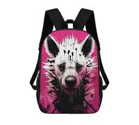 sinyumoney 3D Printed Backpack Abstract Hyena Portrait Children's School Bags Rucksacks High Capacity Travel Kids School Bag Fashion Book Bags Boy Girl Back Pack 17inch