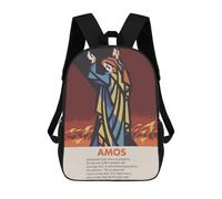 sinyumoney 3D Printed Backpack AMOS Children's School Bags Rucksacks High Capacity Travel Kids School Bag Fashion Book Bags Boy Girl Back Pack 17inch