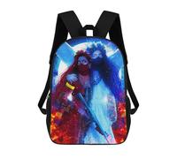 sinyumoney 3D Printed Backpack Angelic Warriors in Flames Children's School Bags Rucksacks High Capacity Travel Kids School Bag Fashion Book Bags Boy Girl Back Pack 17inch