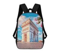sinyumoney 3D Printed Backpack Arc De Triomphe Children's School Bags Book Bags Travel Lightweight Backpack Boys Girls School Bag for Middle School Students 17inch