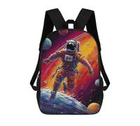 sinyumoney 3D Printed Backpack Astronaut in Space -66 Children's School Bags Book Bags Travel Lightweight Backpack Boys Girls School Bag for Middle School Students 17inch