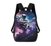 sinyumoney 3D Printed Backpack Astronaut Playing Guitar in Space -7 Children's School Bags Rucksacks High Capacity Travel Kids School Bag Fashion Book Bags Boy Girl Back Pack 17inch