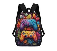 sinyumoney 3D Printed Backpack Autumn Gaming Controllers Children's School Bags Book Bags Travel Lightweight Backpack Boys Girls School Bag for Middle School Students 17inch