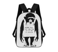 sinyumoney 3D Printed Backpack Banksy Monkey Graffiti Children's School Bags Book Bags Travel Lightweight Backpack Boys Girls School Bag for Middle School Students 17inch