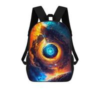 sinyumoney 3D Printed Backpack Black Hole Yellow Children's School Bags Book Bags Travel Lightweight Backpack Boys Girls School Bag for Middle School Students 17inch