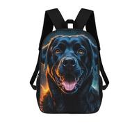 sinyumoney 3D Printed Backpack Black Labrador Portrait Children's School Bags Rucksacks High Capacity Travel Kids School Bag Fashion Book Bags Boy Girl Back Pack 17inch