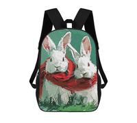 sinyumoney 3D Printed Backpack Bunny Sweet Children's School Bags Rucksacks High Capacity Travel Kids School Bag Fashion Book Bags Boy Girl Back Pack 17inch