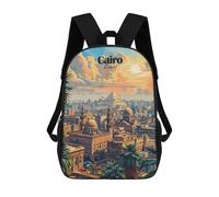 sinyumoney 3D Printed Backpack Cairo Cityscape Children's School Bags Book Bags Travel Lightweight Backpack Boys Girls School Bag for Middle School Students 17inch