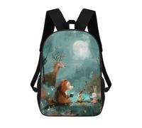 sinyumoney 3D Printed Backpack Campfire Stories - Cozy Forest Friends Children's School Bags Book Bags Travel Lightweight Backpack Boys Girls School Bag for Middle School Students 17inch