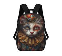 sinyumoney 3D Printed Backpack Carnival Cat Costume Children's School Bags Rucksacks High Capacity Travel Kids School Bag Fashion Book Bags Boy Girl Back Pack 17inch