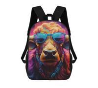 sinyumoney 3D Printed Backpack Colorful Bull Portrait-11 Children's School Bags Rucksacks High Capacity Travel Kids School Bag Fashion Book Bags Boy Girl Back Pack 17inch
