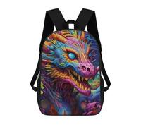 sinyumoney 3D Printed Backpack Colorful Dragon Illustration-11 Children's School Bags Rucksacks High Capacity Travel Kids School Bag Fashion Book Bags Boy Girl Back Pack 17inch