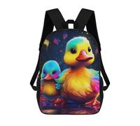 sinyumoney 3D Printed Backpack Colorful Ducklings Children's School Bags Rucksacks High Capacity Travel Kids School Bag Fashion Book Bags Boy Girl Back Pack 17inch
