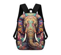 sinyumoney 3D Printed Backpack Colorful Elephant Artwork-13 Children's School Bags Book Bags Travel Lightweight Backpack Boys Girls School Bag for Middle School Students 17inch