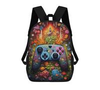 sinyumoney 3D Printed Backpack Colorful Fantasy Controller Artwork Children's School Bags Book Bags Travel Lightweight Backpack Boys Girls School Bag for Middle School Students 17inch