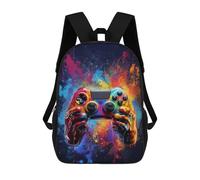 sinyumoney 3D Printed Backpack Colorful Gaming Controller Artwork -2 Children's School Bags Rucksacks High Capacity Travel Kids School Bag Fashion Book Bags Boy Girl Back Pack 17inch