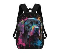 sinyumoney 3D Printed Backpack Colorful Labrador Art Print Children's School Bags Book Bags Travel Lightweight Backpack Boys Girls School Bag for Middle School Students 17inch