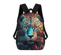 sinyumoney 3D Printed Backpack Colorful Leopard Portrait -3 Children's School Bags Book Bags Travel Lightweight Backpack Boys Girls School Bag for Middle School Students 17inch
