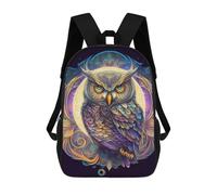 sinyumoney 3D Printed Backpack Colorful Mystical Owl Artwork Children's School Bags Rucksacks High Capacity Travel Kids School Bag Fashion Book Bags Boy Girl Back Pack 17inch