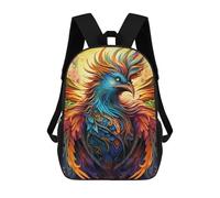 sinyumoney 3D Printed Backpack Colorful Mythical Bird Artwork Children's School Bags Book Bags Travel Lightweight Backpack Boys Girls School Bag for Middle School Students 17inch