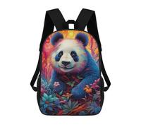sinyumoney 3D Printed Backpack Colorful Panda in Fantasy Forest Children's School Bags Rucksacks High Capacity Travel Kids School Bag Fashion Book Bags Boy Girl Back Pack 17inch