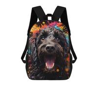 sinyumoney 3D Printed Backpack Colorful Splash Dog Portrait Children's School Bags Rucksacks High Capacity Travel Kids School Bag Fashion Book Bags Boy Girl Back Pack 17inch