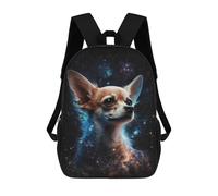 sinyumoney 3D Printed Backpack Cosmic Chihuahua Portrait Children's School Bags Rucksacks High Capacity Travel Kids School Bag Fashion Book Bags Boy Girl Back Pack 17inch