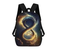 sinyumoney 3D Printed Backpack Cosmic Serpent in Space Children's School Bags Rucksacks High Capacity Travel Kids School Bag Fashion Book Bags Boy Girl Back Pack 17inch