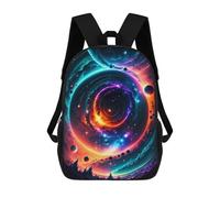 sinyumoney 3D Printed Backpack Cosmic Spiral Portal Children's School Bags Book Bags Travel Lightweight Backpack Boys Girls School Bag for Middle School Students 17inch