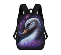 sinyumoney 3D Printed Backpack Cosmic Swan Art Print-3 Children's School Bags Rucksacks High Capacity Travel Kids School Bag Fashion Book Bags Boy Girl Back Pack 17inch