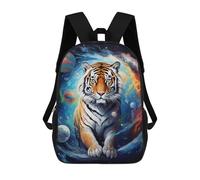 sinyumoney 3D Printed Backpack Cosmic Tiger Majesty Children's School Bags Rucksacks High Capacity Travel Kids School Bag Fashion Book Bags Boy Girl Back Pack 17inch