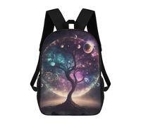 sinyumoney 3D Printed Backpack Cosmic Tree of Life-16 Children's School Bags Rucksacks High Capacity Travel Kids School Bag Fashion Book Bags Boy Girl Back Pack 17inch