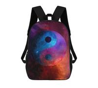 sinyumoney 3D Printed Backpack Cosmic Yin Yang Symbol-5 Children's School Bags Book Bags Travel Lightweight Backpack Boys Girls School Bag for Middle School Students 17inch