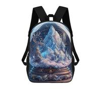 sinyumoney 3D Printed Backpack Crystal Sphere with Mountains Children's School Bags Rucksacks High Capacity Travel Kids School Bag Fashion Book Bags Boy Girl Back Pack 17inch