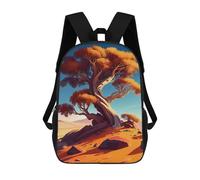 sinyumoney 3D Printed Backpack Desert Tree Landscape-1 Children's School Bags Rucksacks High Capacity Travel Kids School Bag Fashion Book Bags Boy Girl Back Pack 17inch