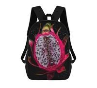 sinyumoney 3D Printed Backpack Dragon Fruit Close-Up Children's School Bags Rucksacks High Capacity Travel Kids School Bag Fashion Book Bags Boy Girl Back Pack 17inch
