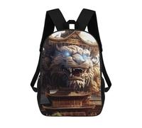 sinyumoney 3D Printed Backpack Dragon Head Temple Children's School Bags Rucksacks High Capacity Travel Kids School Bag Fashion Book Bags Boy Girl Back Pack 17inch