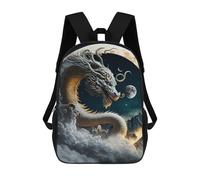 sinyumoney 3D Printed Backpack Dragon Moonlit Sky -1 Children's School Bags Book Bags Travel Lightweight Backpack Boys Girls School Bag for Middle School Students 17inch